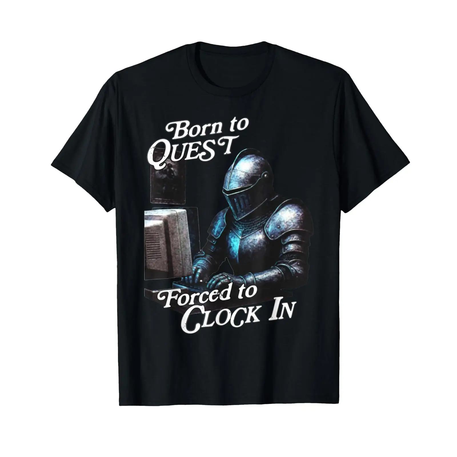 Office Quest - T-shirt Born to Quest Forced Clock